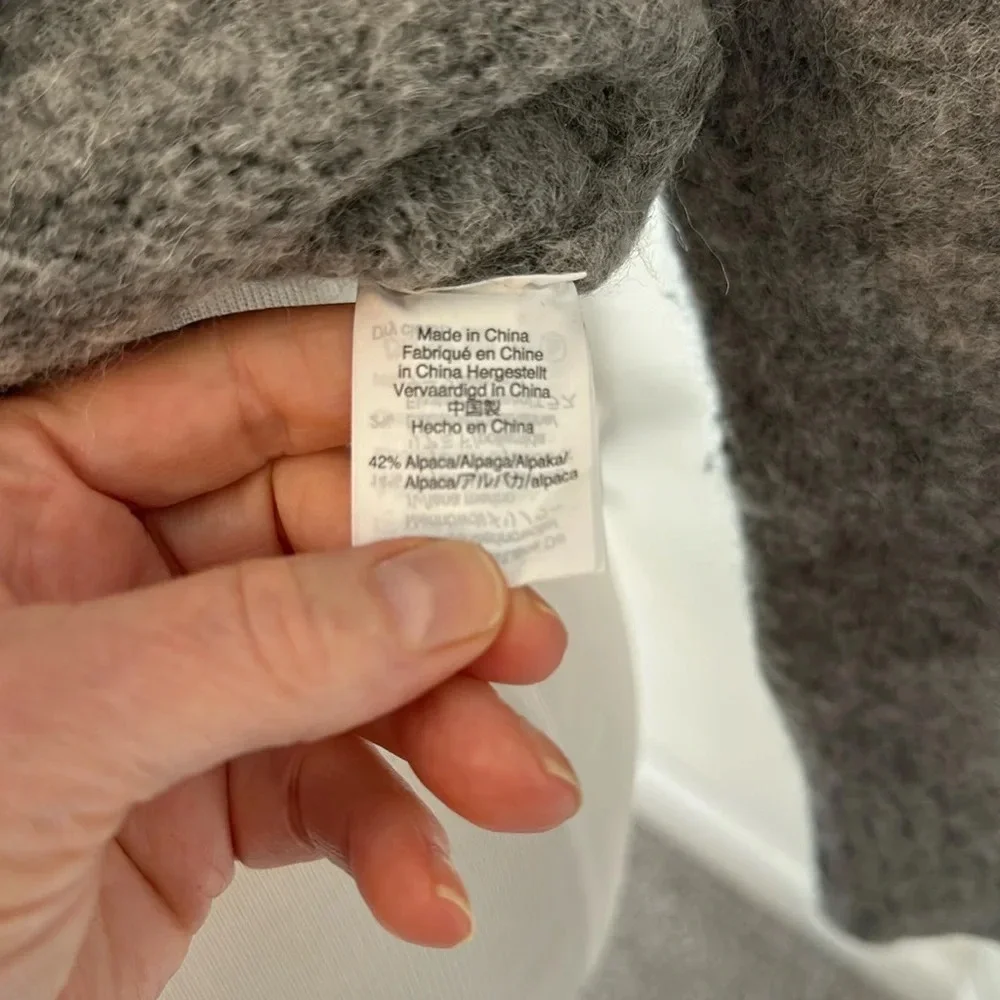 J. Crew Point Sur Alpaca Merino Wool Crewneck Knit Sweater Grey, XS, EUC